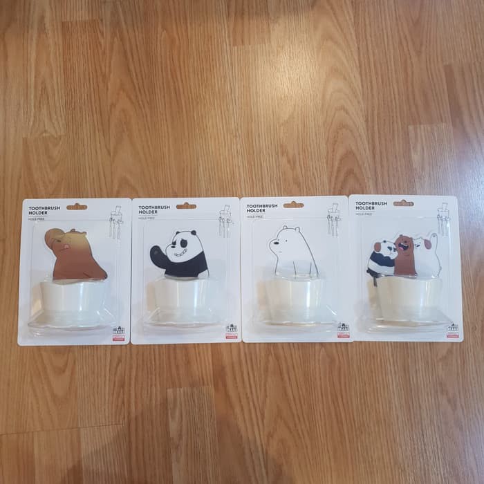 We Bare Bears Toothbrush Holder Hole-Free Miniso Japan Grizz Panda Official Cartoon Network