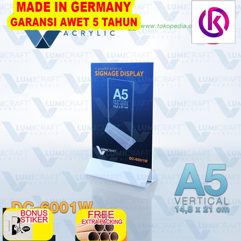 

Murah Tent Card Acrylic Display Model "Alas Segitiga" (A5) | DC-6001W