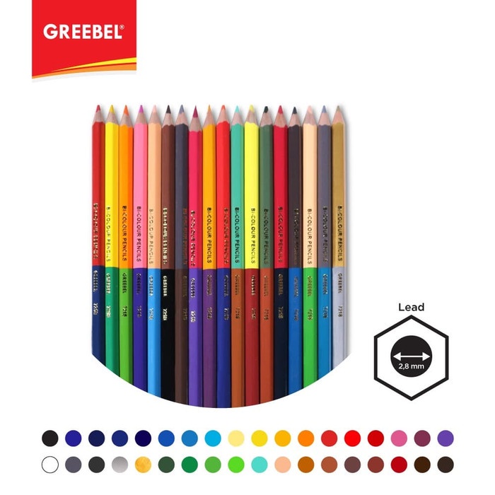 

WARNAPENSIL- GREEBEL 7218 PENCIL BI-COLOR 18PCS (36 WARNA) -PENSIL WARNA