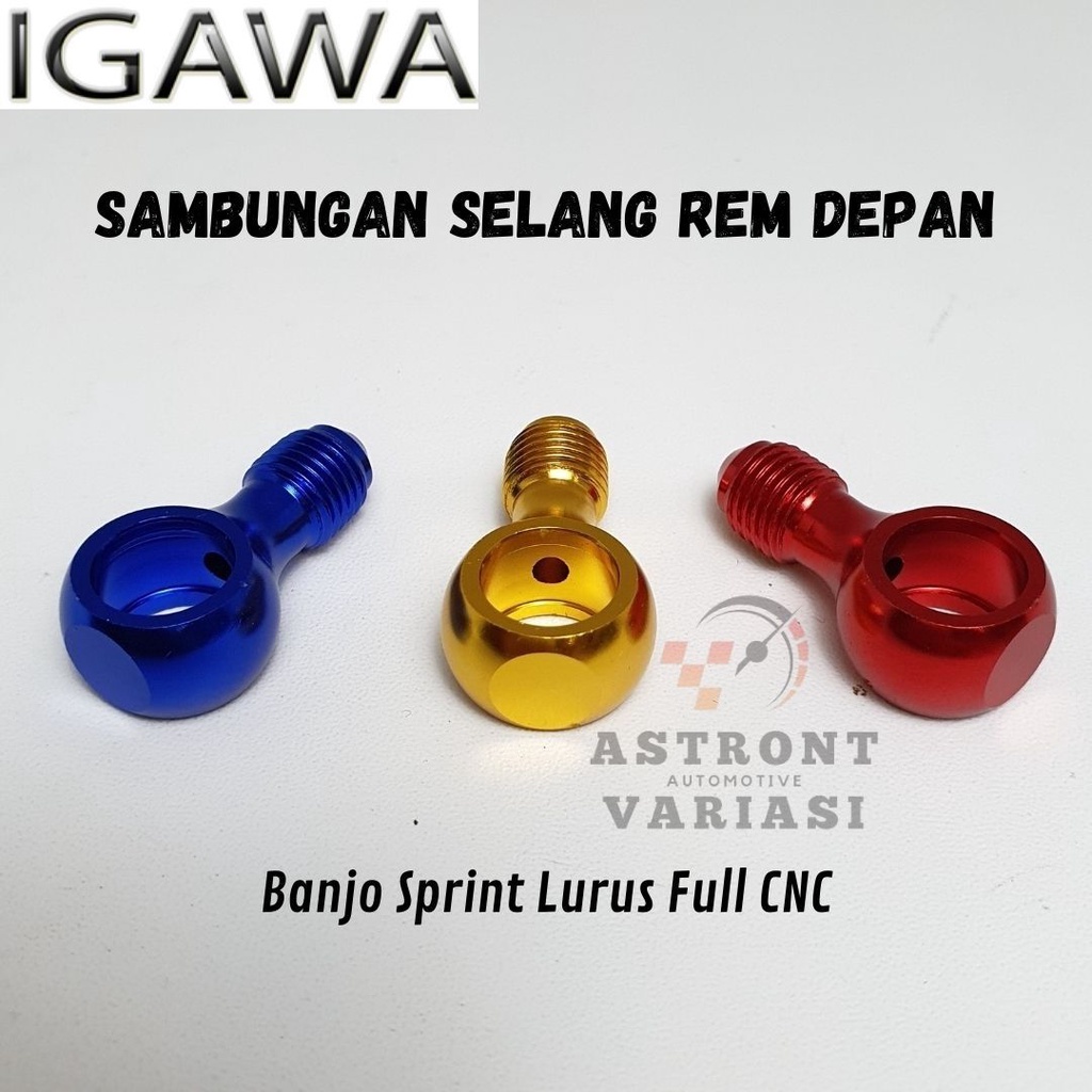 Baut Banjo Lurus Kaliper Sambungan Selang Rem Depan Cnc Probolt Titanium Double