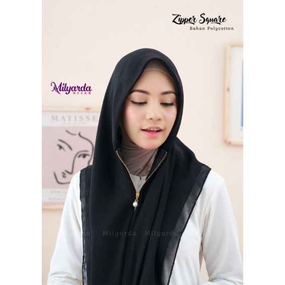 Bahan PREMIUMNYA Hijab Zipper Kerudung Instan Ziper Milyarda Simple Resleting Sleting