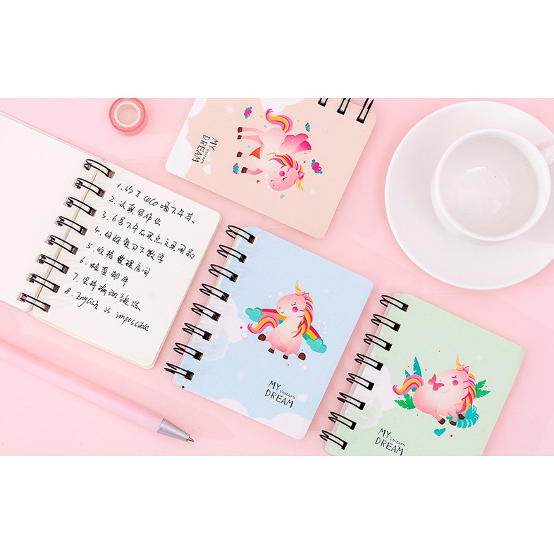 Notebook Motif DINOSAURUS &amp; UNICORN / Notes Buku Memo Mini Gambar Unicorn &amp; Dinosaurus / Buku Mini