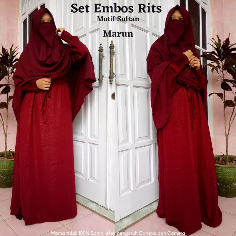 GAMIS  EMBOS SET  JILBAB DAN  CADAR