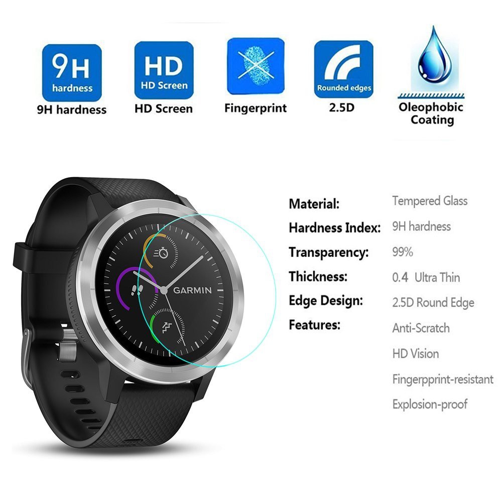 Anti Gores Tempered Glass Untuk Jam Tangan Garmin Vivoactive 3