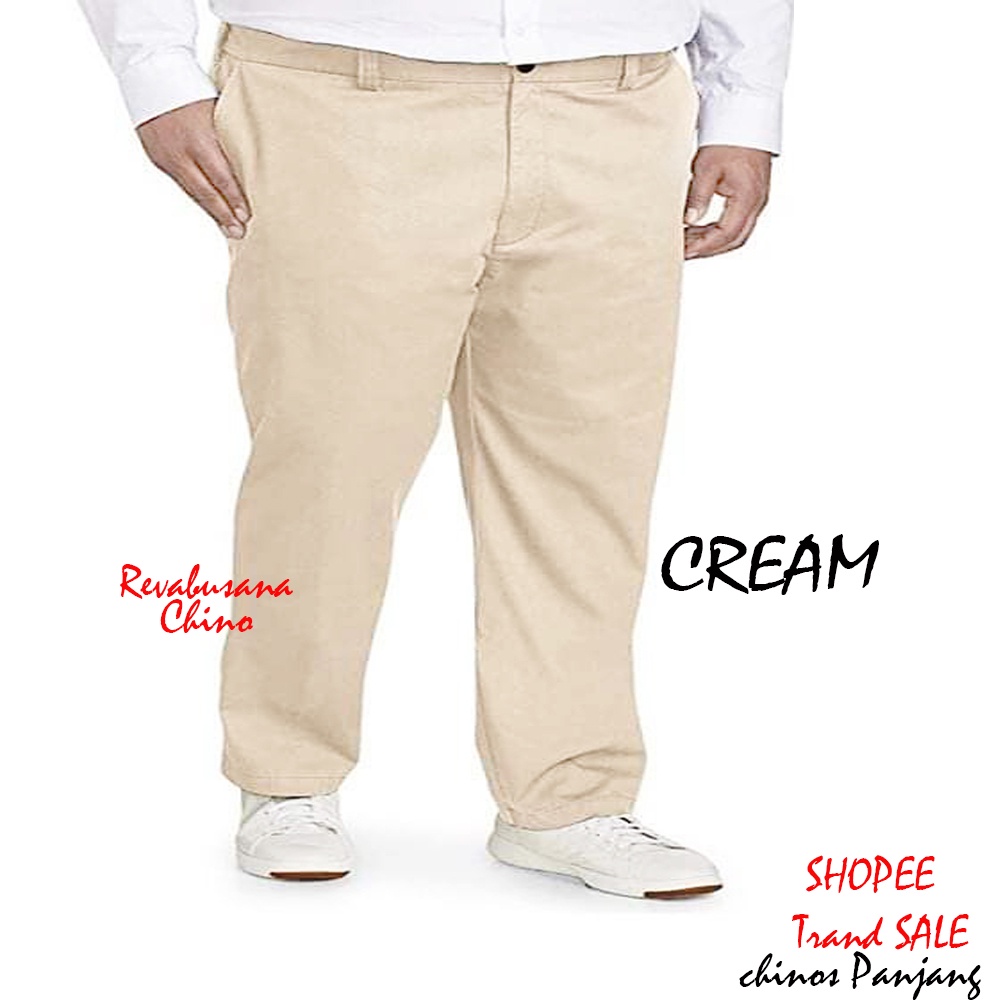 Celana Panjang Pria Jumbo 27-55 Chino Reguler Bahan Melar Adem Nyaman Cocok Buat Musim Dingin