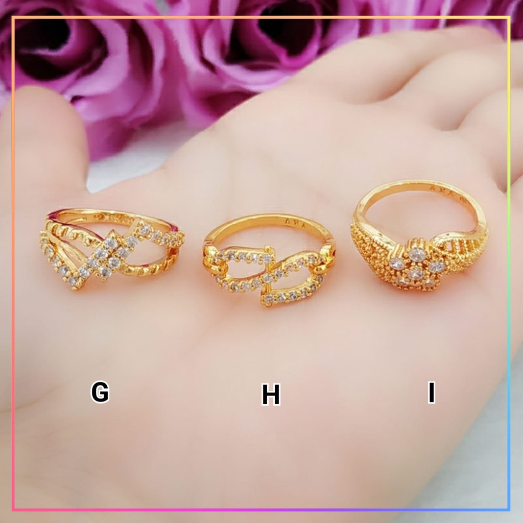 Cincin xuping cincin dewasa kupu kupu permata zirkon perhiasan cincin wanita lapis emas gold A194