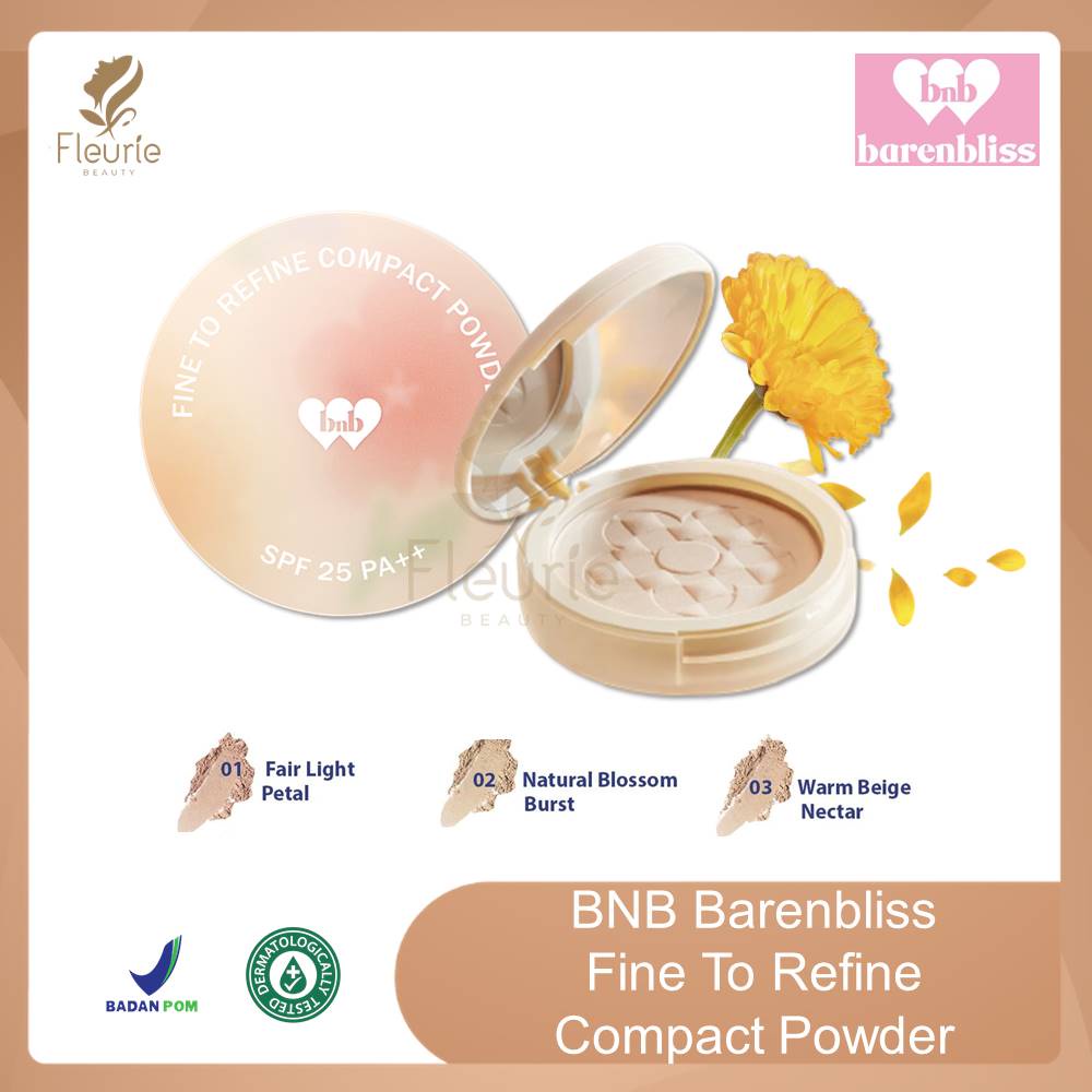 BNB Barenbliss Fine To Refine Compact Powder - Bedak Padat SPF25 PA+++ Waterproof Oil Control - BNB Compact Powder Original BPOM