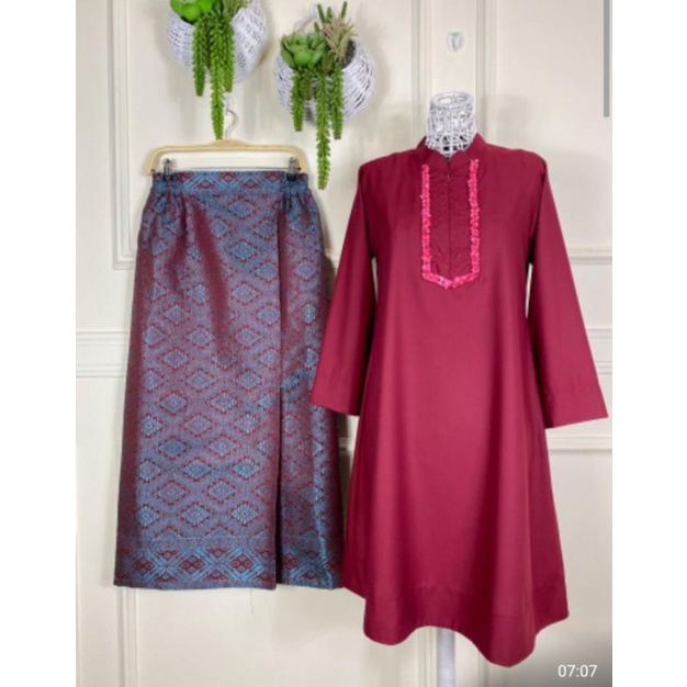 Tunik batu payet busui & rok songket
