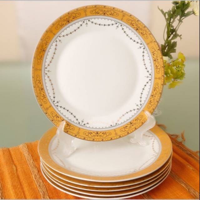 Piring makan keramik vicenza 10,5” ( 6pcs ) padi / lily