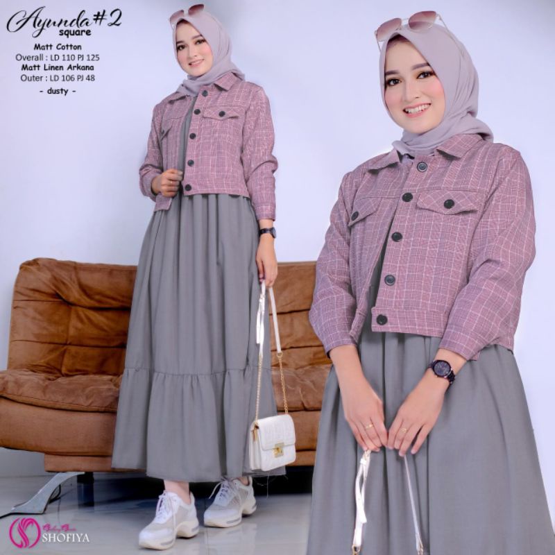 BAJU SETELAN AYUNDA SQUARE ORI SHOFIYA SETELAN CEWEK/BAJU REMAJA/BAJU ANAK CEWEK TANGGUNG
