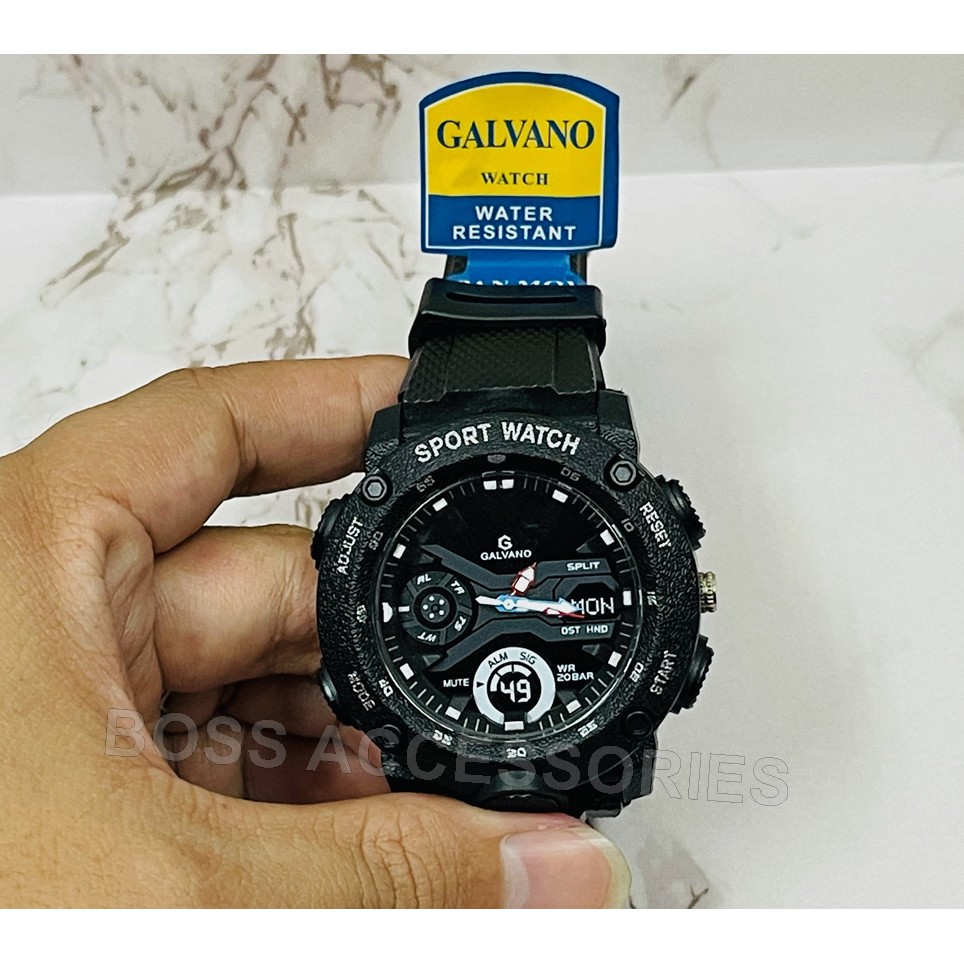 Jam Tangan Pria Galvano Import Free Dompet Pria Dompet Lipat-Hitam