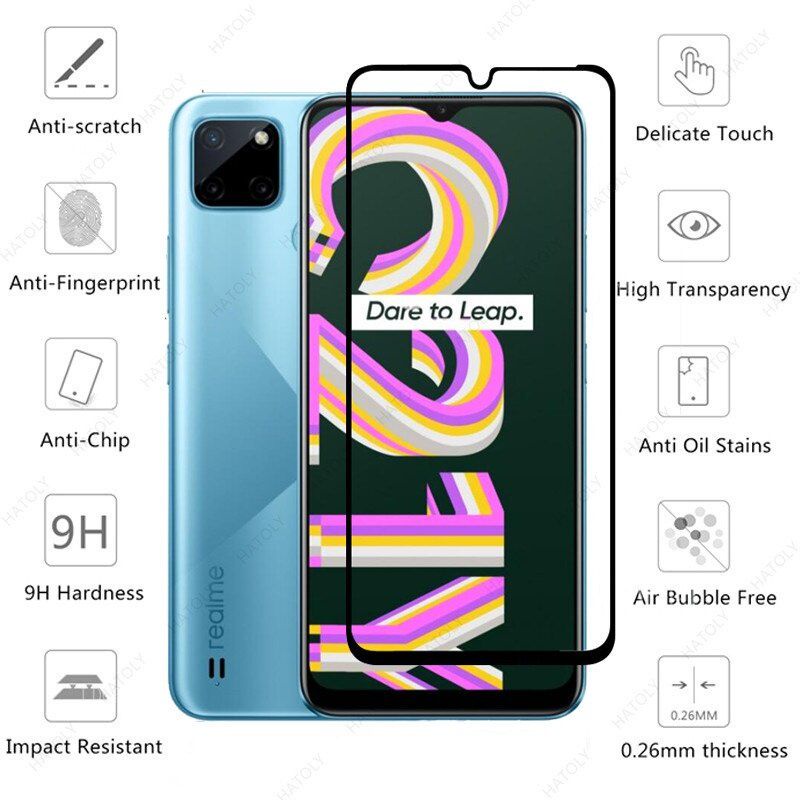 Tempered Glass Realme C21Y Anti Gores Kaca Full Layar High Quality