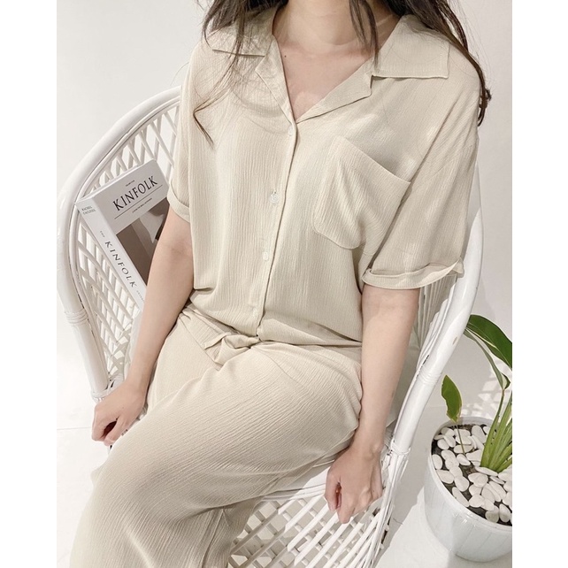 Claire Homewear Set | Rayon Crinkle Comfy Set-4