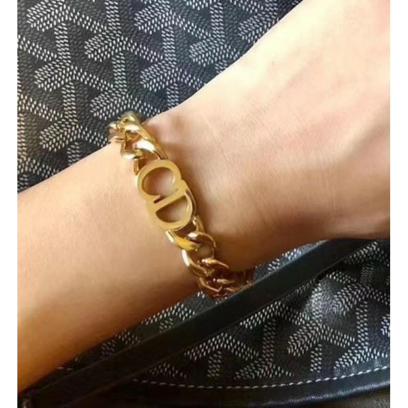 gelang bahan titanium lapis emas 18k