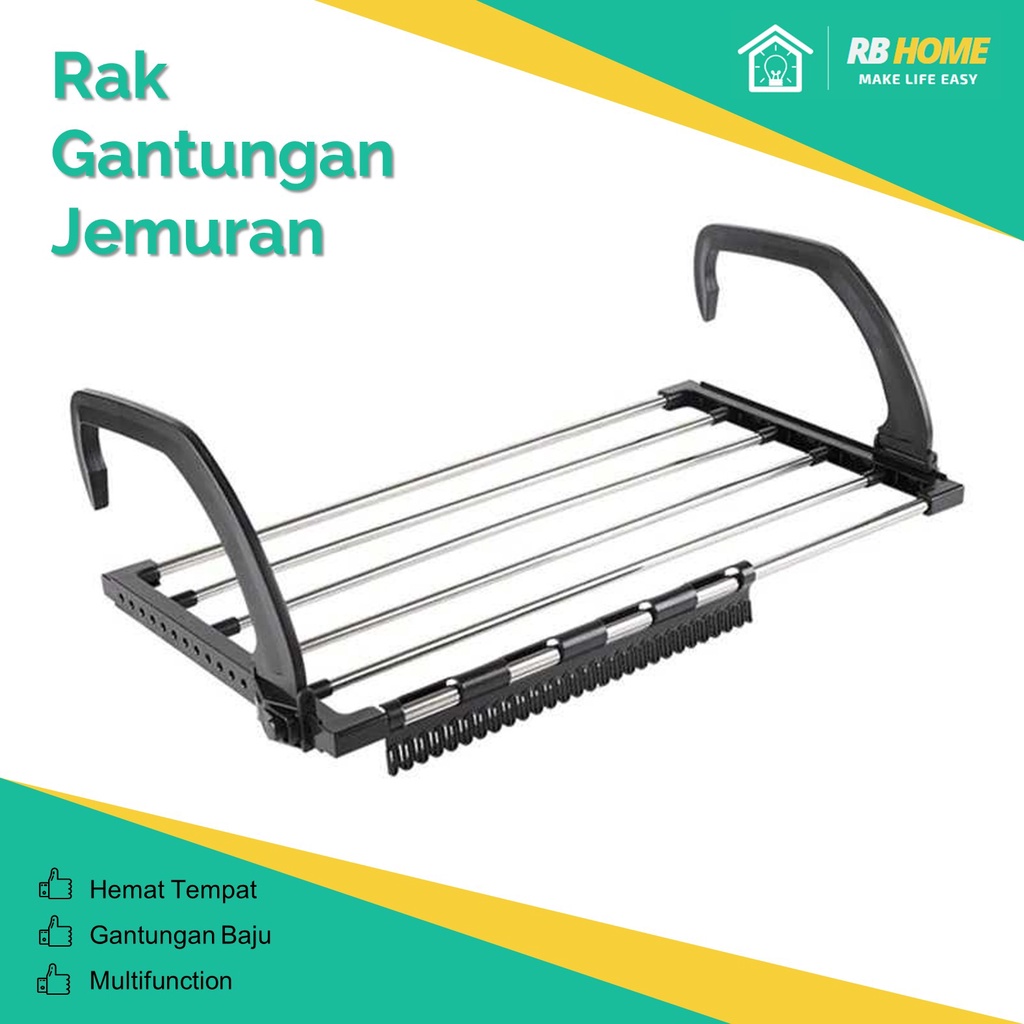 Rak Gantung Jemuran Handuk jemur Baju Drying Balcony Rack