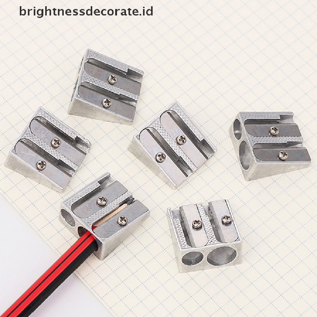 [birth] New Reliable Metal Pencil Sharpeners Double Hole Drawing Writing Sharpener  [ID]