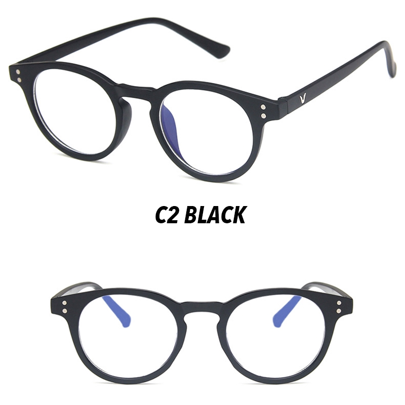 (YUZHU) Bayar di Tempat Korean Fashion Retro Bulat Kacamata Wanita/Pria Eyeglasses