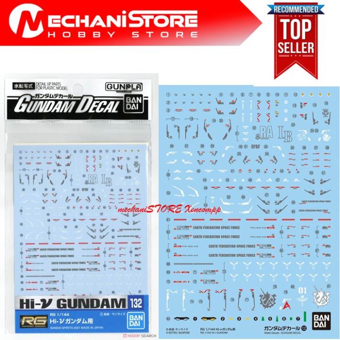WATER DECAL RG HI NU GUNDAM - GUNDAM DECAL 132 BANDAI