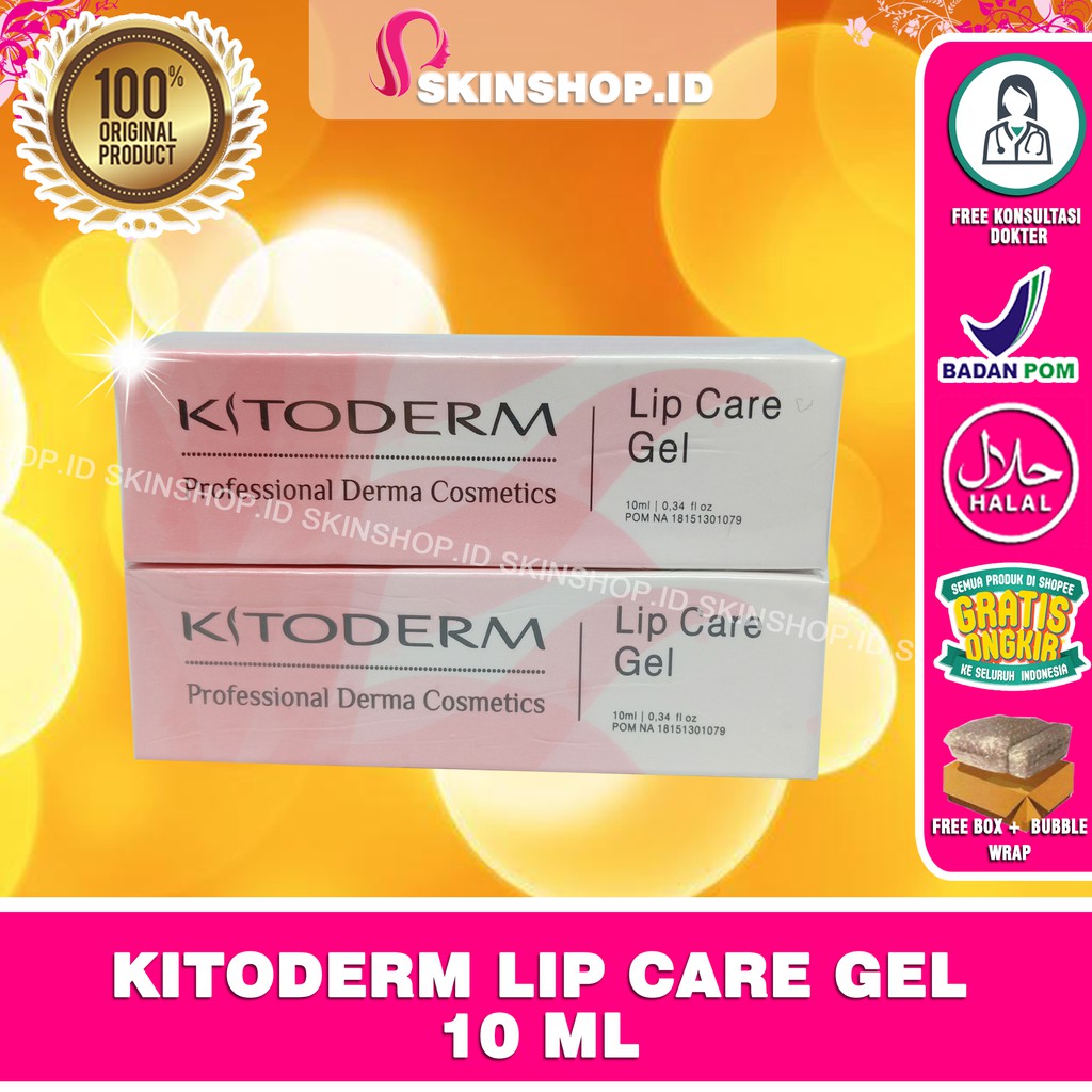 Kitoderm Lip Care GEL (10ML) Original / GEL Pelembab Bibir BPOM Aman