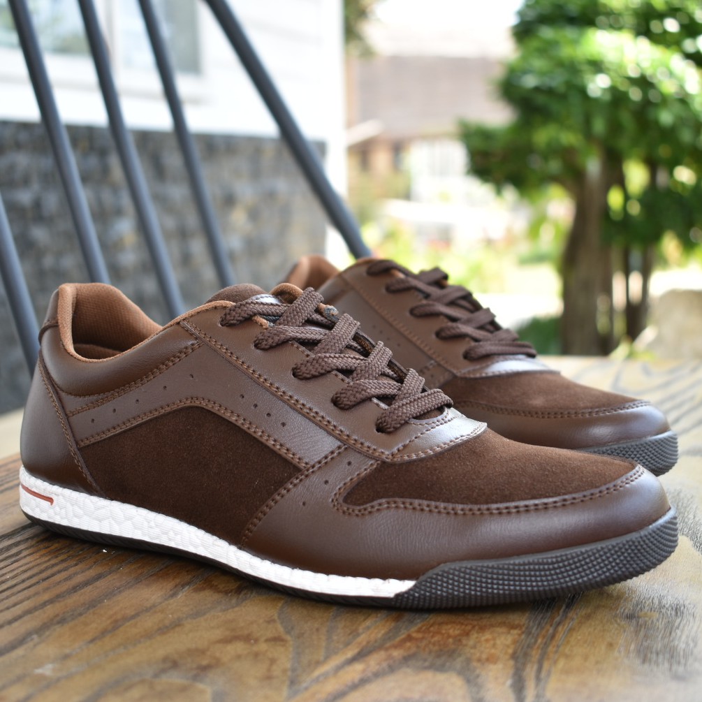 Haze Brown | Sepatu Casual Sneakers Running Boost Ori Pria Cowok Lokal Footwear Lari | FORIND Volve