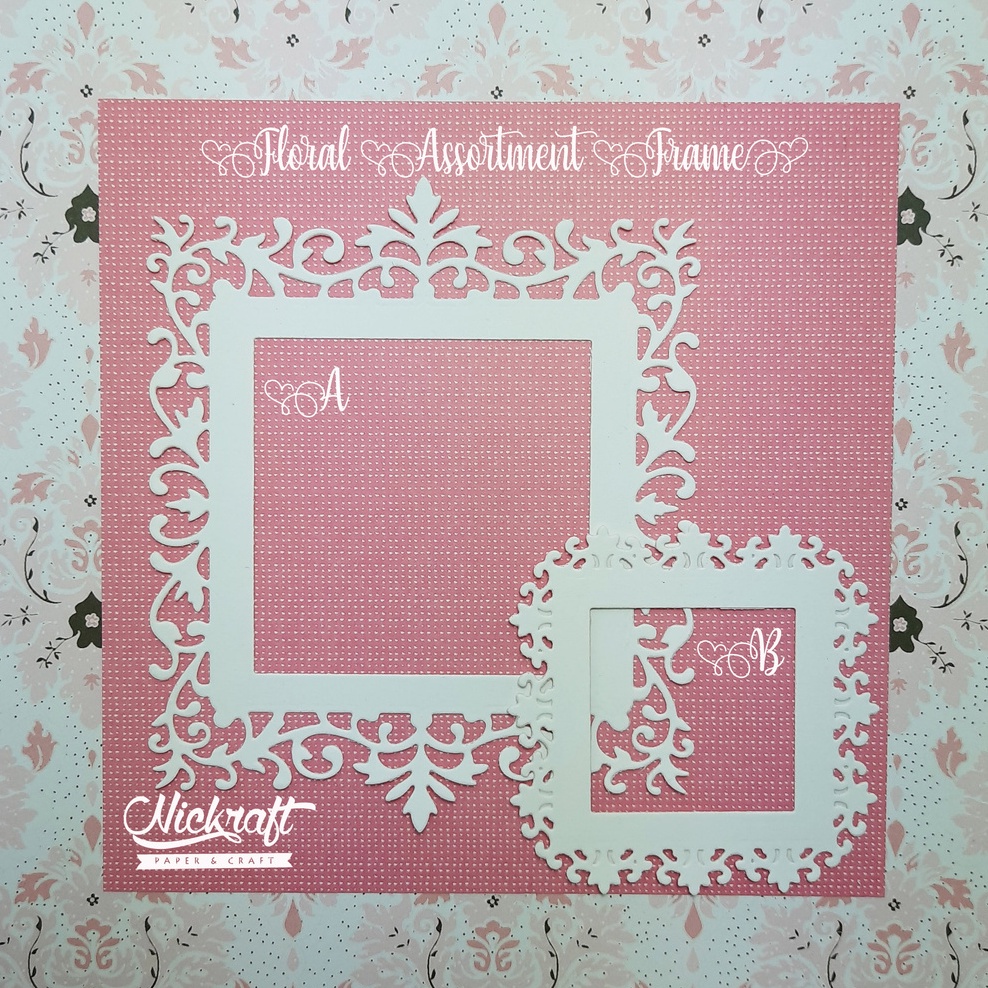 

FLORAL ASSORTMENT FRAME - BAHAN SCRAPBOOK LABEL KOTAK FANCY SQUARE