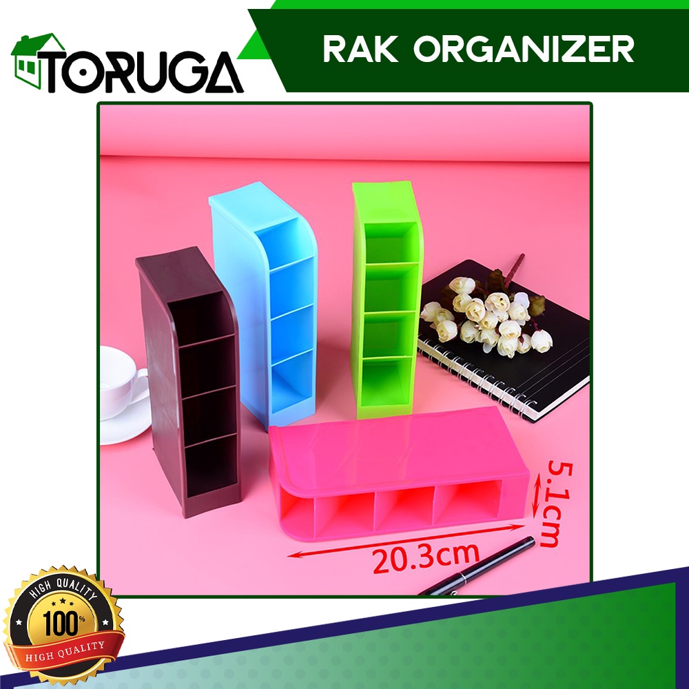 Rak Mini 4 Susun Box Organizer Tempat Penyimpanan Sekat Laci Plastik Storage