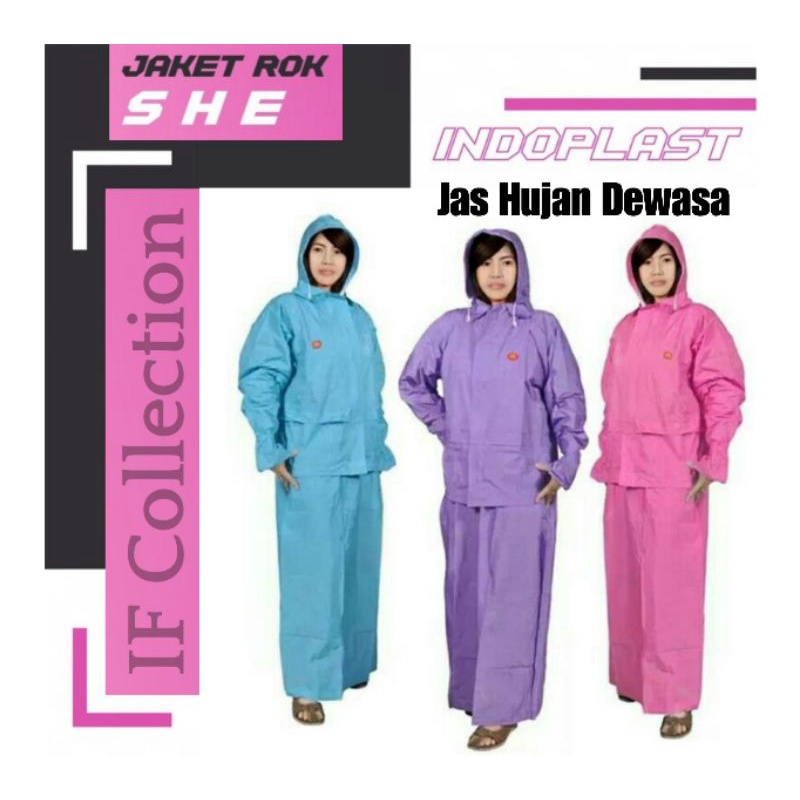 Jas Hujan Rok Gamis Hijab Muslim Muslimah Jas Hujan Syari Syar'i Syariah Jas Hujan Wanita Jas Hujan 