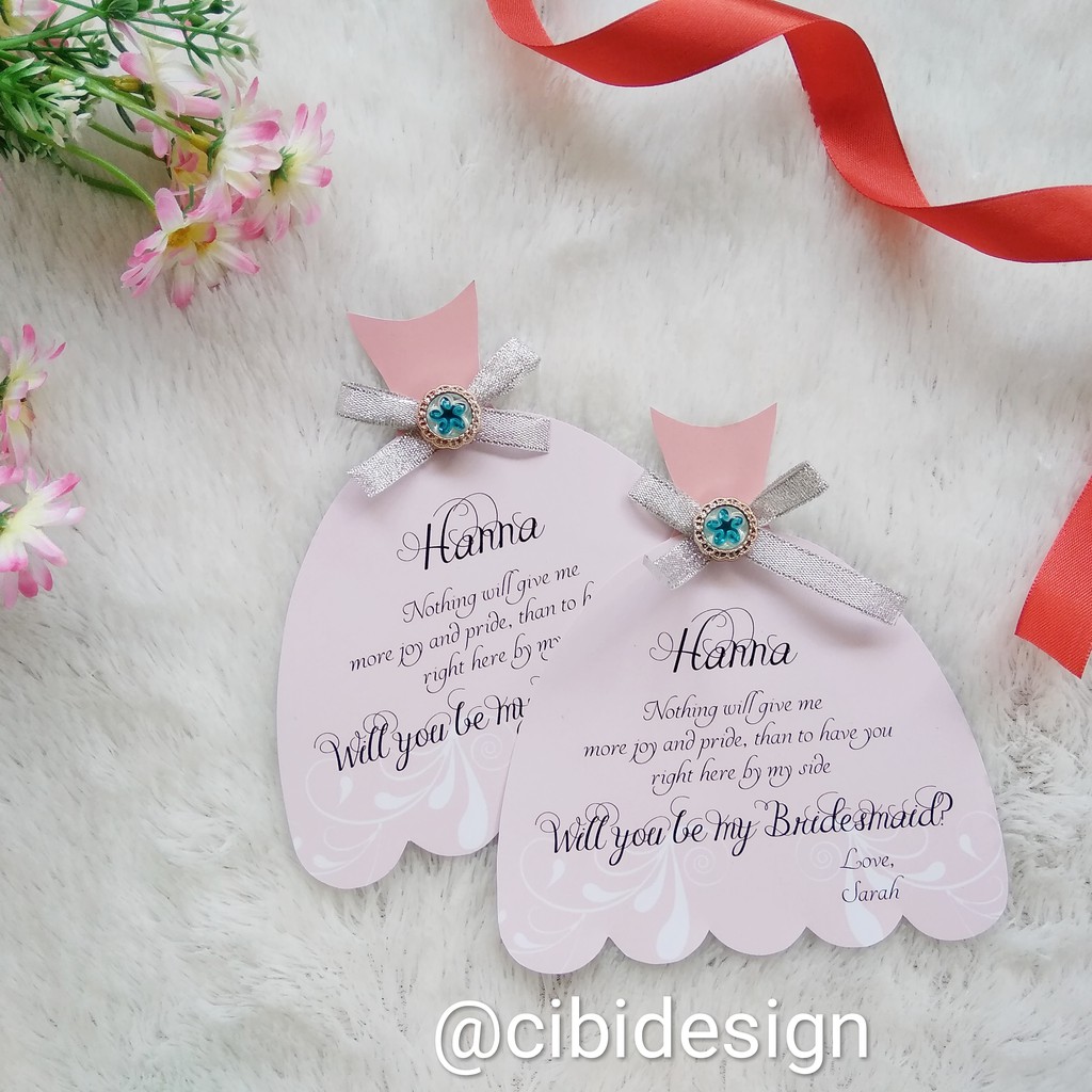 Kartu bridesmaid / bridesmaid card custom murah