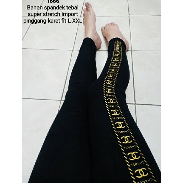 LEGGING IMPORT CHANEL GOLD / LEGGING IMPORT MURAH / LEGGING IMPORT