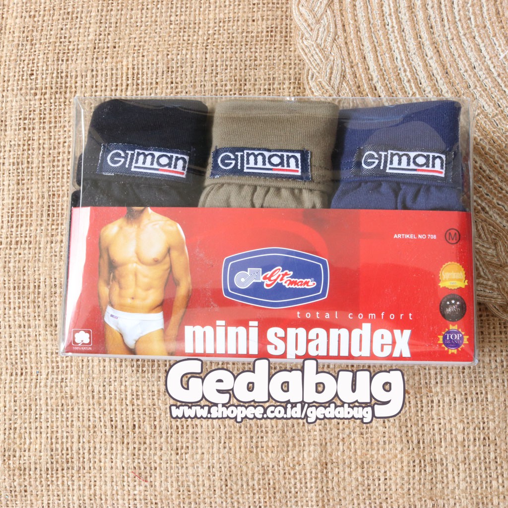 [ 3 Pcs ] CD Pria Gt Man Kantun Spandex 708 | Celana Dalam Pria Dewasa | Gedabug