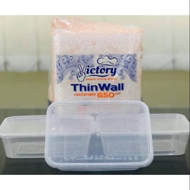 THINWALL RECTANGLE 650 ML / DESSERT SALAD BOX MERK VICTORY / FOOD CONTAINER SAYUR BUAH TEMPAT MAKAN