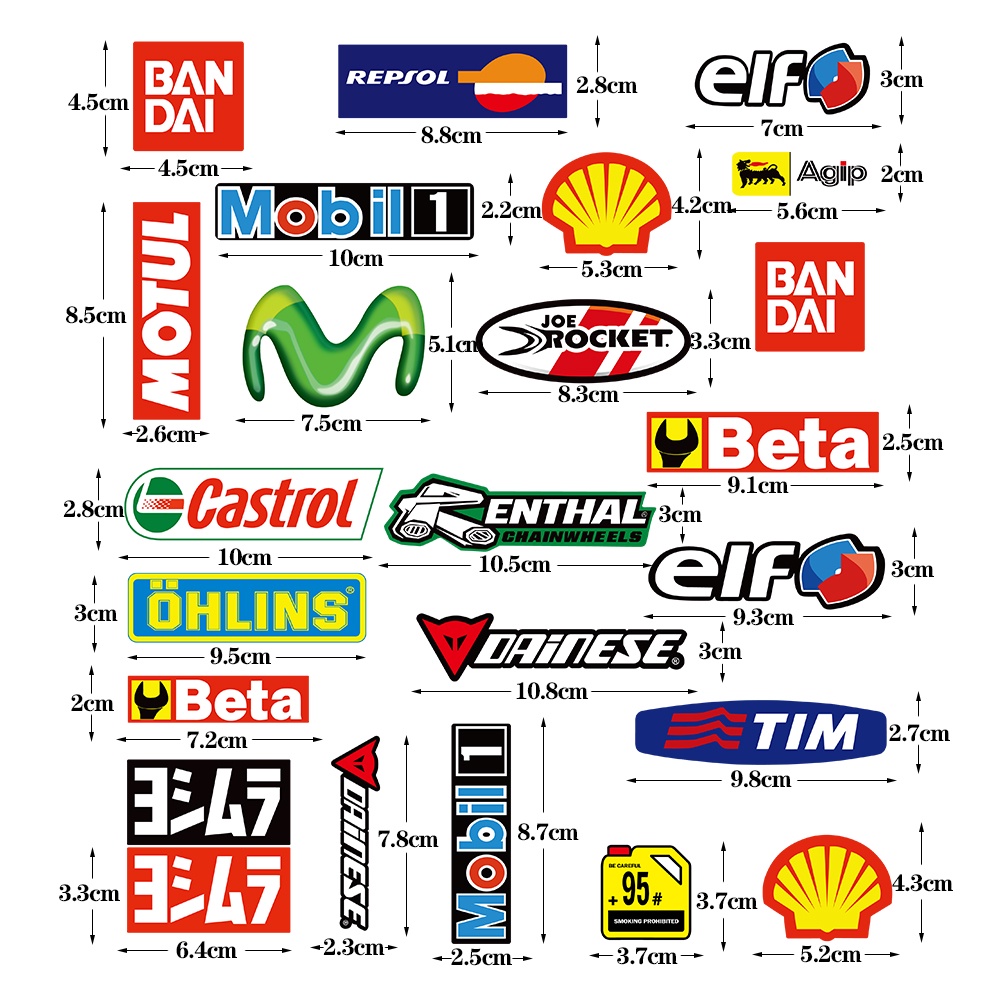 Reflektif Sepeda Motor Stiker Motul BANDAI Movistar OHLINS Helm Dekorasi Stiker Sepeda Motor Styling Aksesoris