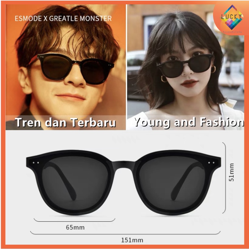 Kacamata Kotak Hitam Korean Fashion Sunglassess Wanita/Pria unisex