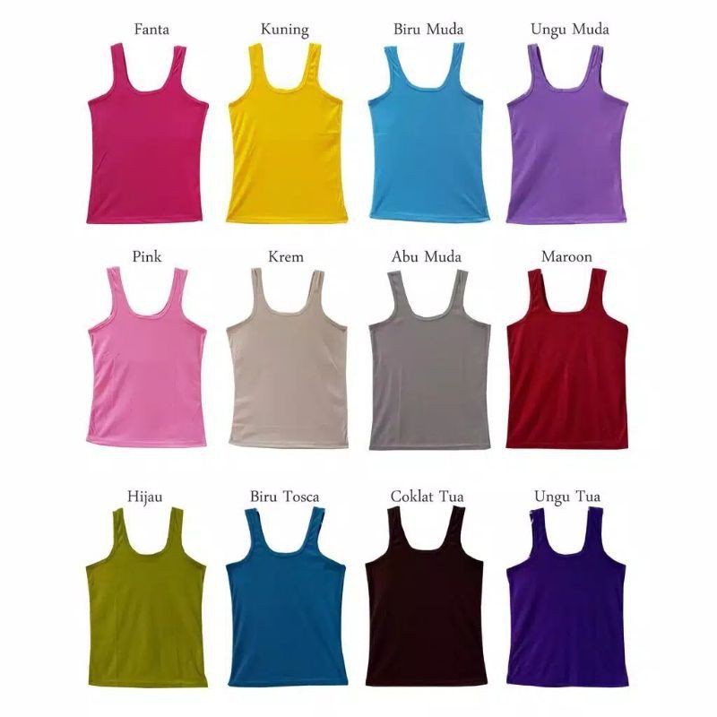 Tank Top | Tangtop | Tengtop | singlet | Kaos Dalam Wanita Tali Besar