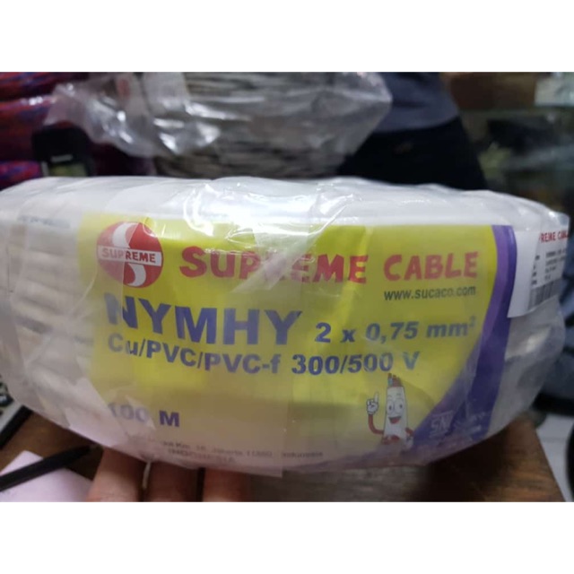 Kabel Listrik Serabut isi 2 NYMHY 2X0,75MM SUPREME @100M