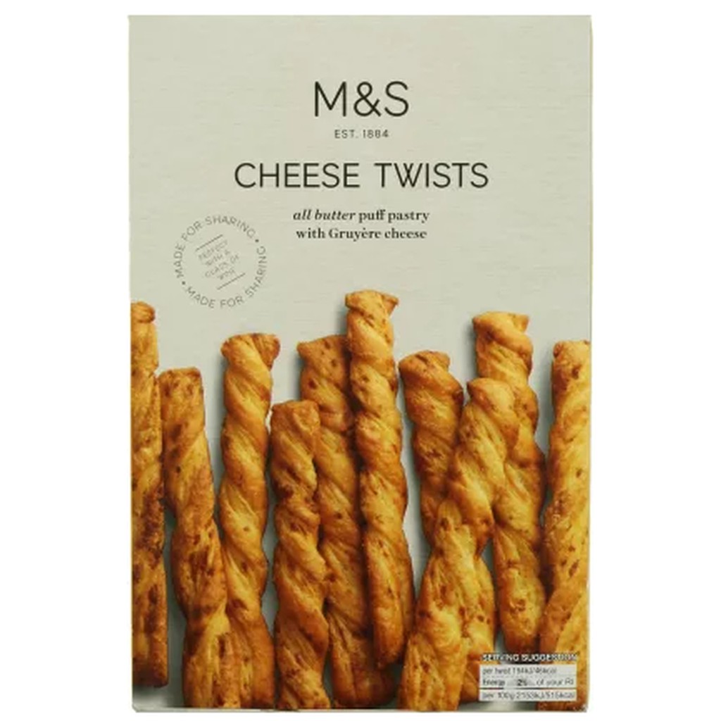 

M&S Marks Spencer Cheese Twists Butter Puff Pastry Keju Gruyere Snack Cemilan Kue Wafer Roti Bread