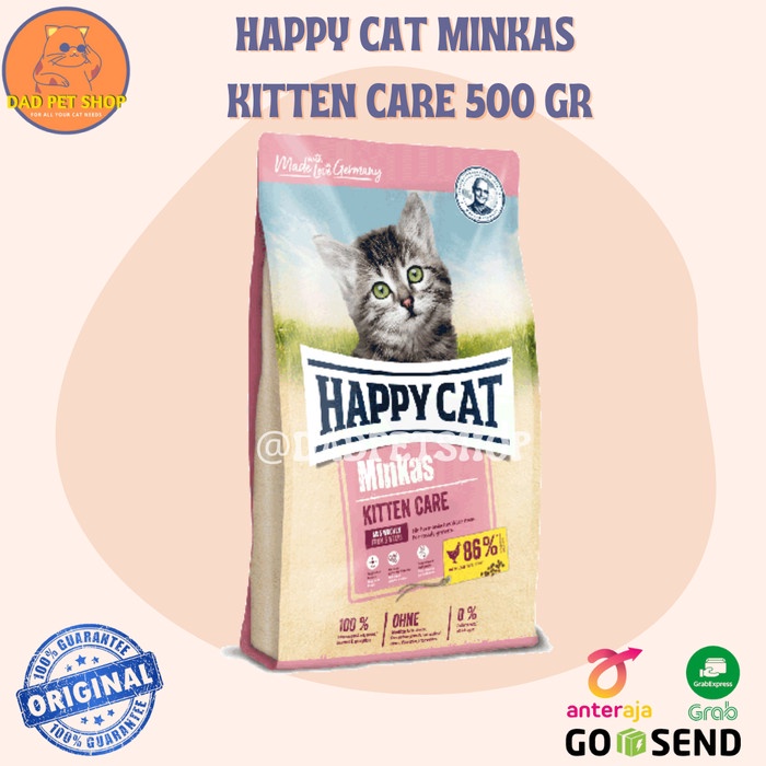 Jual HAPPY CAT MINKAS KITTEN CARE 500 GR MAKANAN KUCING 100