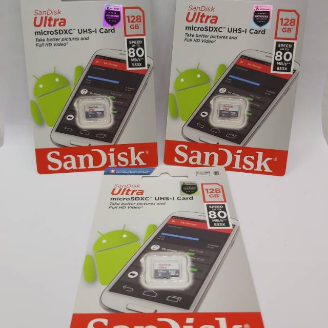 Memory Micro SD Sandisk Ultra 128gb Class 10 Speed 100mbps