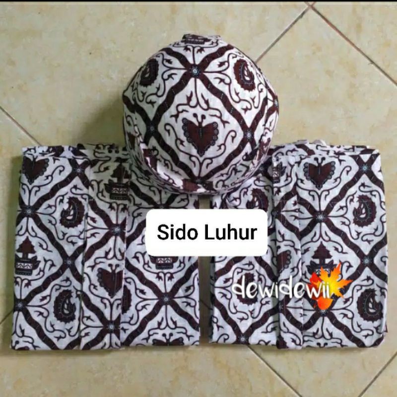 Set Blangkon + Jarik Instan Bapak Ibu, Motif Sido Luhur