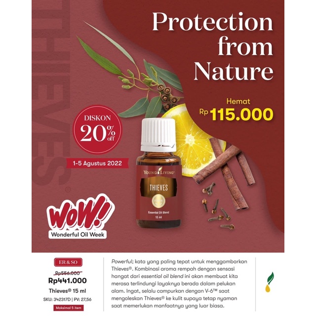 Thieves Essential Oil Young Living - Promo WOW