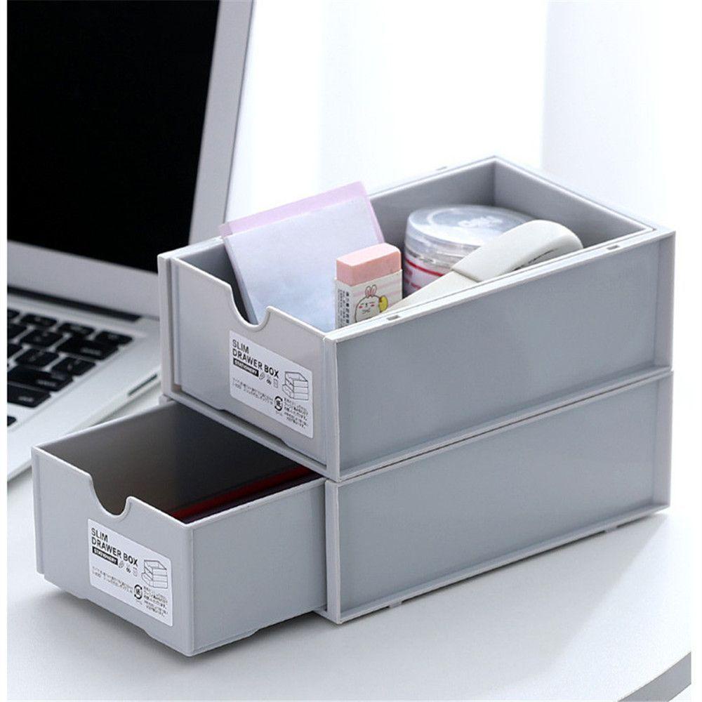 Solighter Desktop Storage Box Home Storage Kotak Penyimpanan Lemari Organisasi Alat Tulis Kantor Organisasi