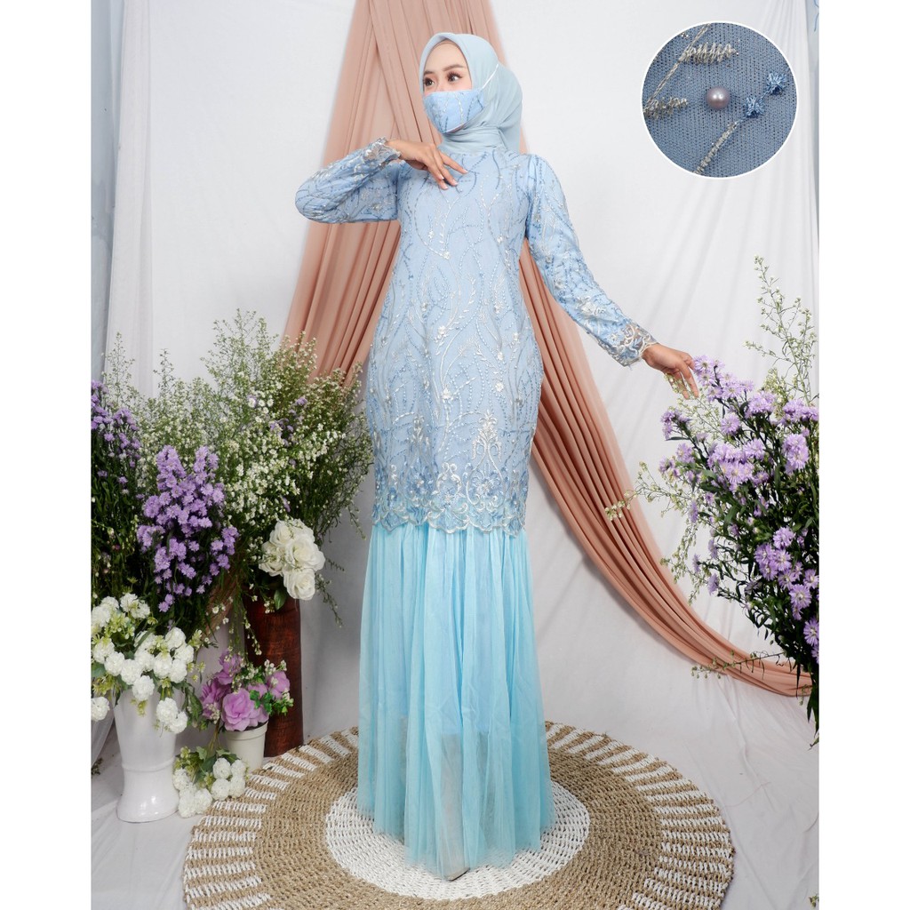 Gamis Tille Duyung Mix Ceruty, Gamis Tille Duyung Ceruty, Gamis Duyung Tille