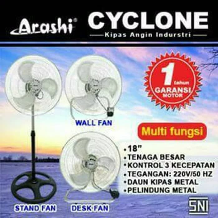 Kipas Angin Besi / Tornado Fan Arashi CYCLONE 3in1 Full Besi (18 inch)