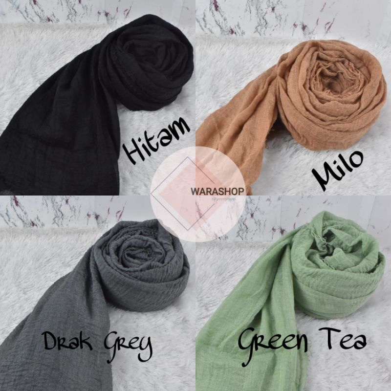 [COD] PASHMINA CRINKLE / CRINGKLE KUSUT /CRINGKLE RAWIS / HIJAB SHAWL PREMIUM RAWIS negro