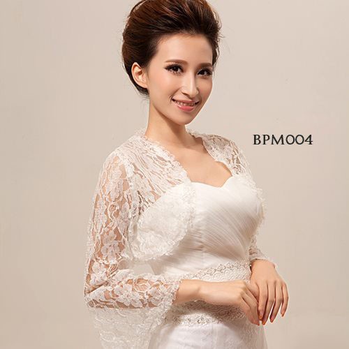 [STOK TERBATAS] White Bolero Aksesoris Cardigan Lace Pesta Putih Wanita BPM004