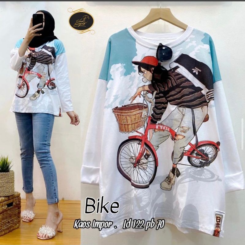 EPIE Bike Kaos Import Blouse Atasan Blus Wanita