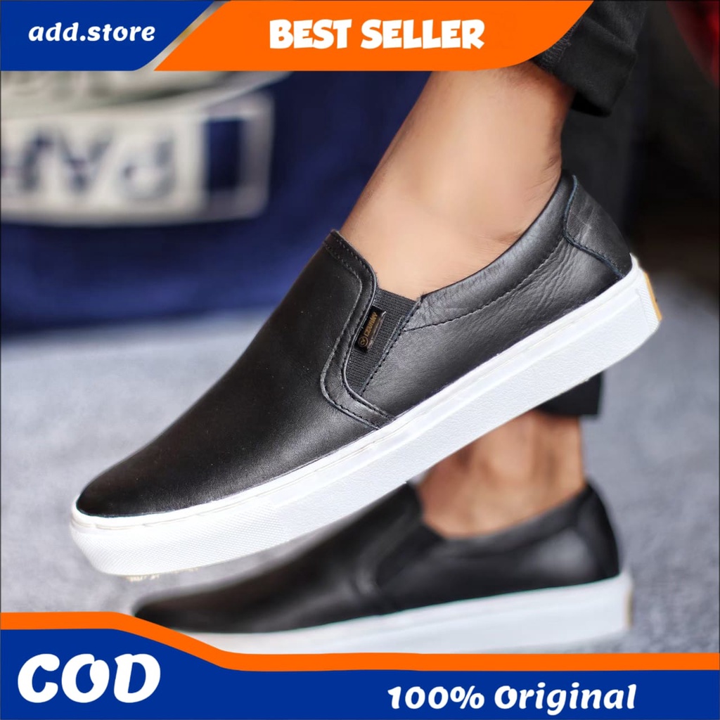 Add Sepatu Kulit SlipOn Pria Sepatu Slip On Pria Sepatu Casual Kulit Sapi Asli