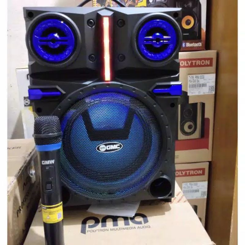 speaker GMC 897 R MIC WIRELESS speaker 8 inchi