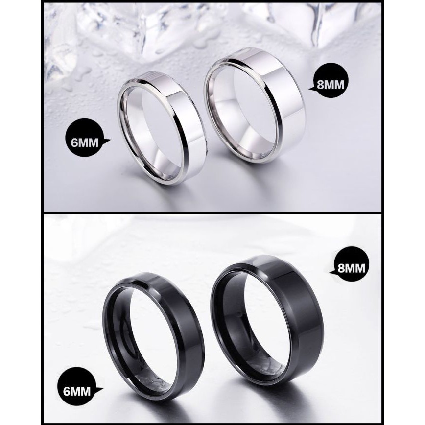 Cincin Polos Cowok Cewek Pria Couple Big Size Jumbo Stainless Steel korea Wedding Korean