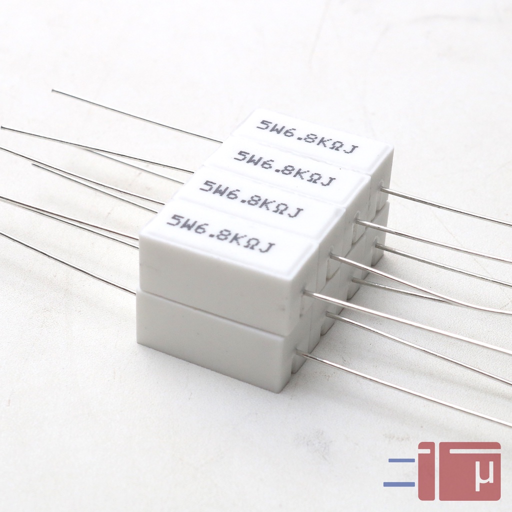 Resistor Kapur 6K8 6.8K 5W Taiwan Kaki Tembaga